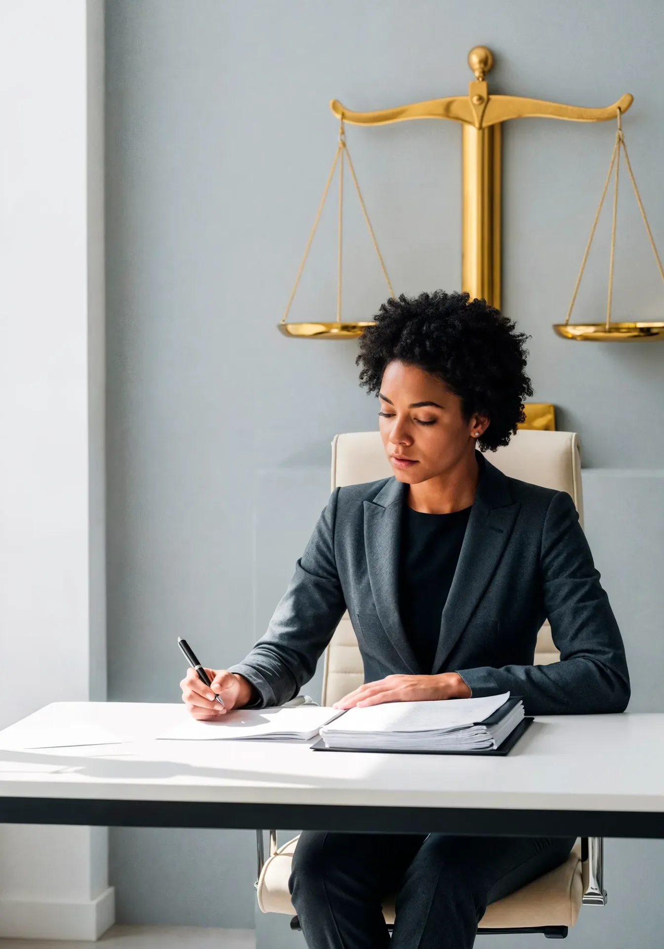 Healthcare professional reviewing compliance documentation