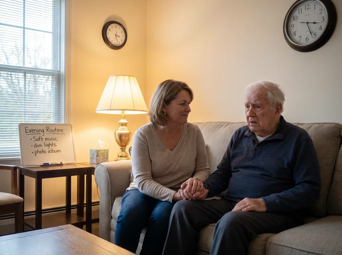 Care worker supporting an older adult at home